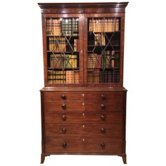 Beautiful Mahogany Regency Period Secretaire Bookcase
