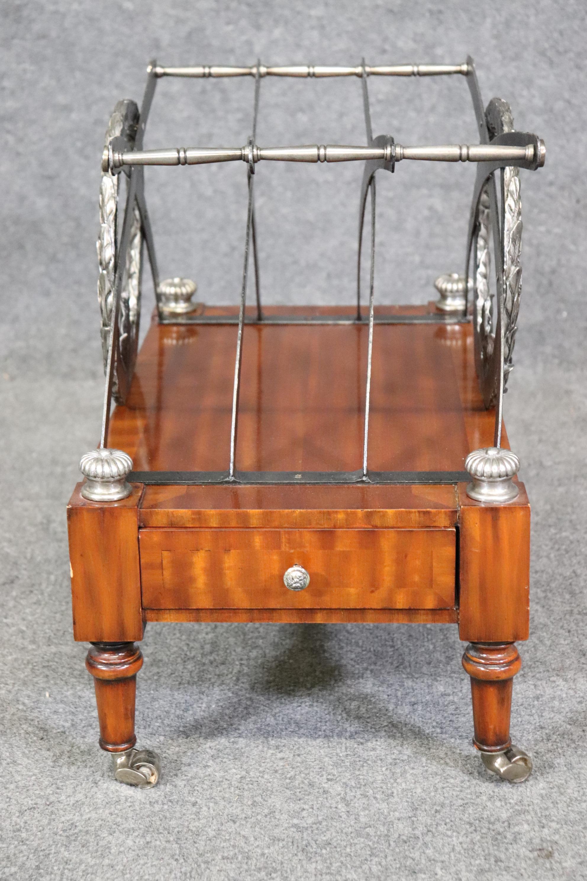 Late 20th Century Beautiful Maitland Smith French Empire Magazine Rack Canterbury  For Sale