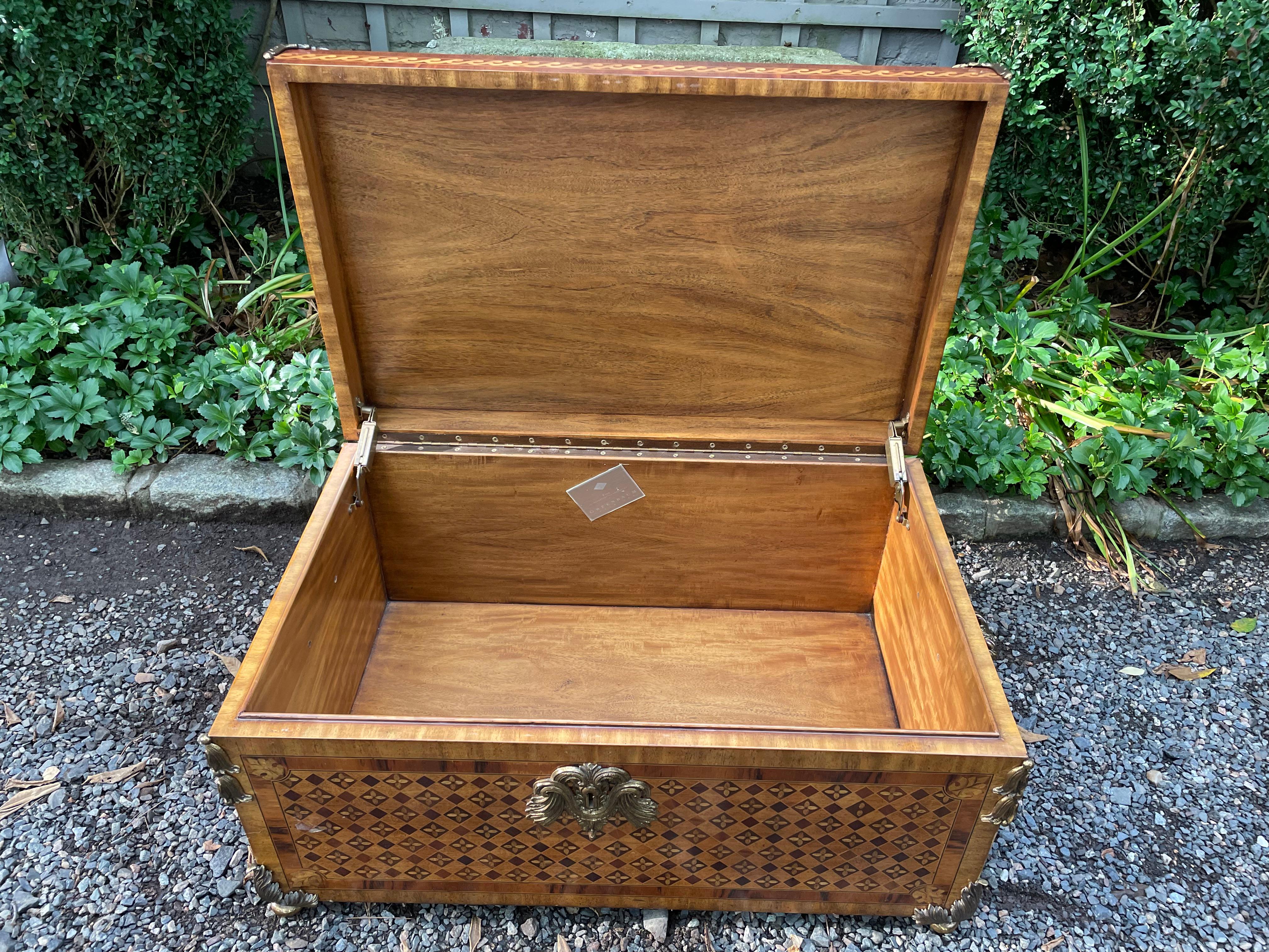 Late 20th Century Beautiful Maitland Smith Parquetry Inlaid Trunk Coffee Table