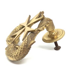 Beautiful Maltese cross and Fish Door Knocker, Malta, 19th Century