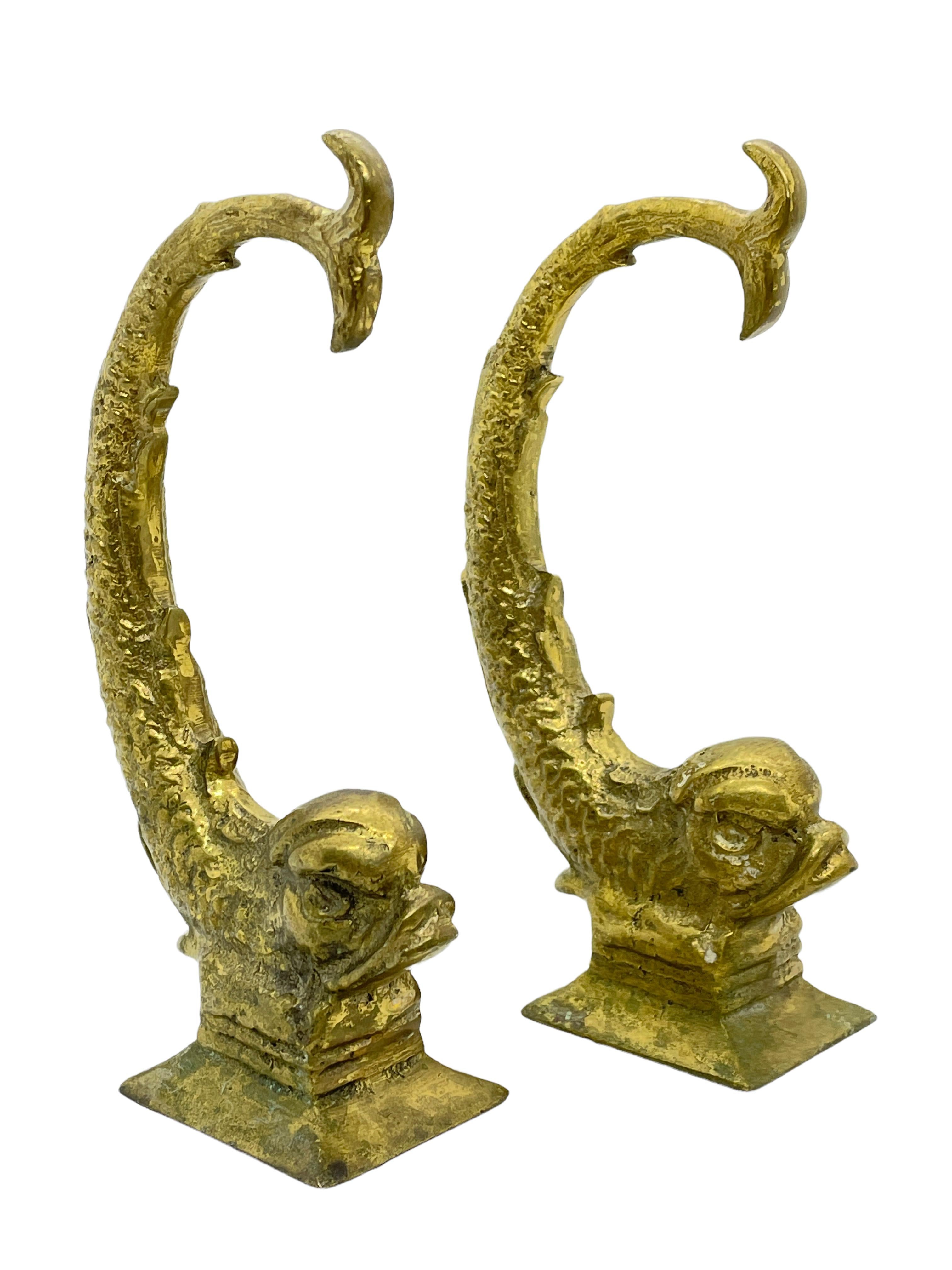 Beautiful Maltese Dolphin Fish Brass Stands Decorative Item, Malta, 20th Century 2
