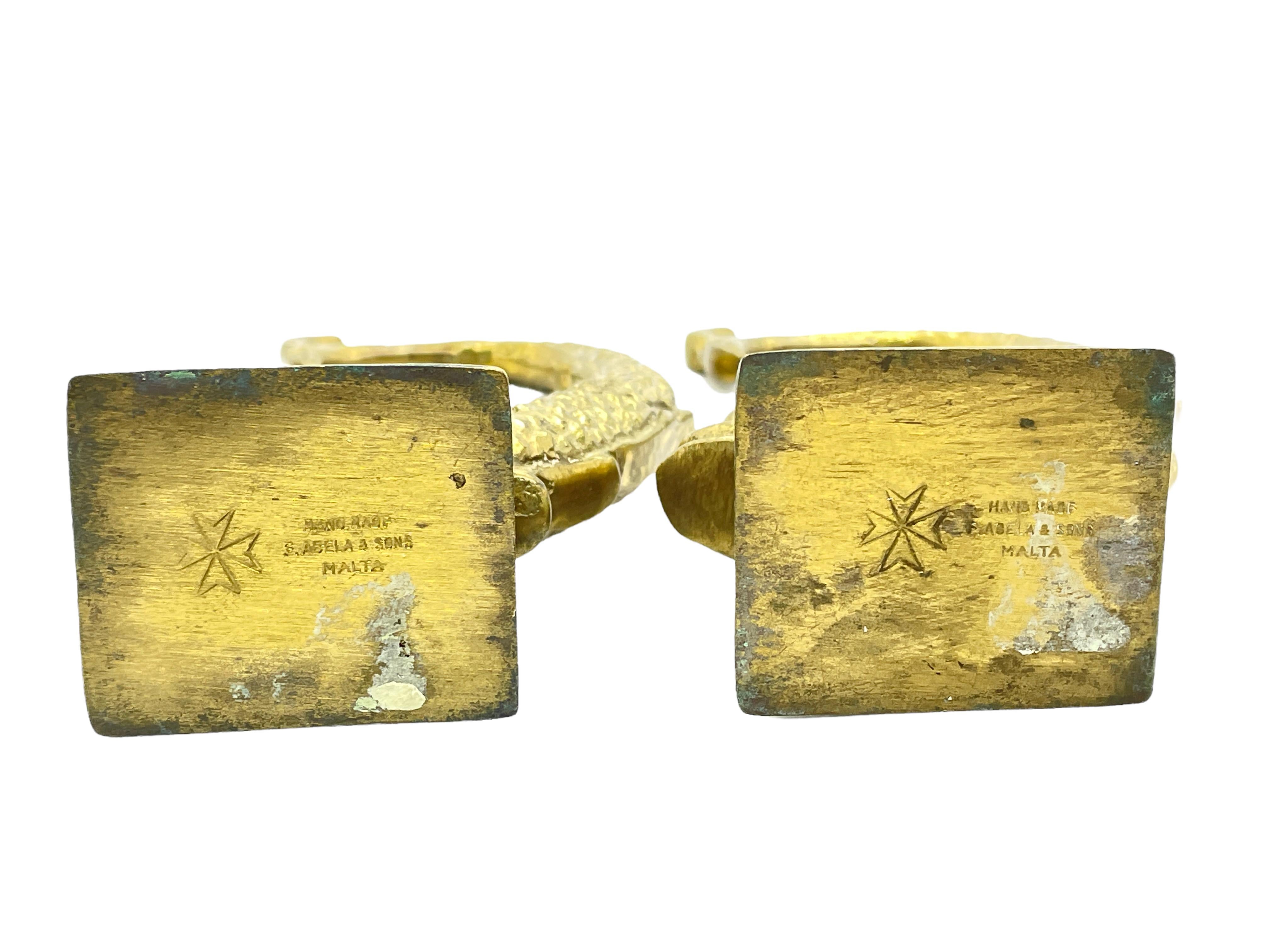 Beautiful Maltese Dolphin Fish Brass Stands Decorative Item, Malta, 20th Century 4