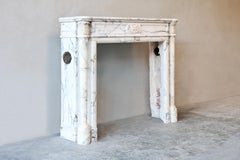 Antique Marble Fireplace  Arabescato Marble  19th Century  Style Louis XVI