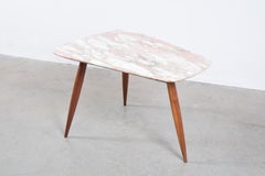 Beautiful Marble and Walnut Side Table