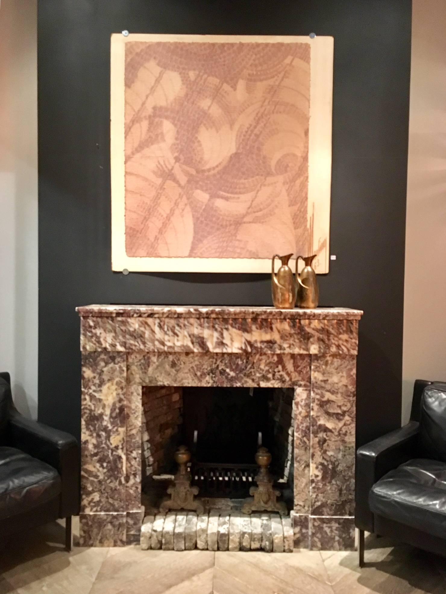 Beautiful Marble Art Deco Fireplace Made in the 1920s 3