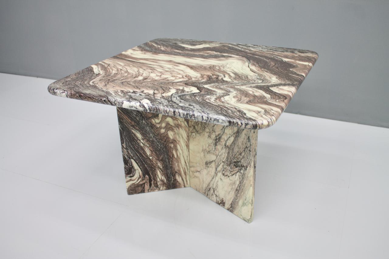 Italian Beautiful Marble Side Table, Italy, 1980s For Sale