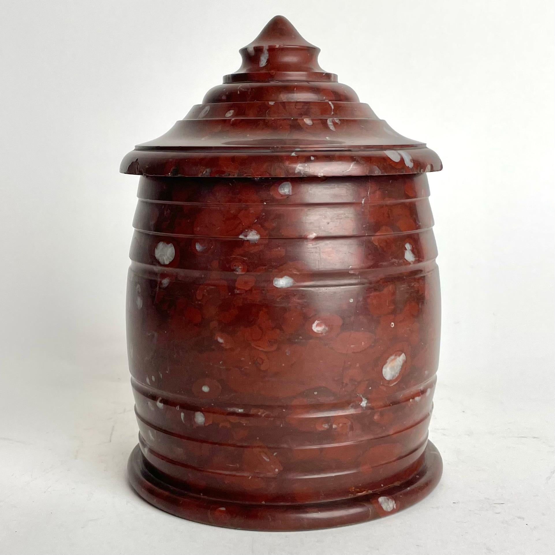 Charming Marble Tobacco Box from the early 19th Century. Beautiful color of the marble. Overall good condition, but with a few minor chips on the lid. (See pictures)

Wear consistent with age and use 