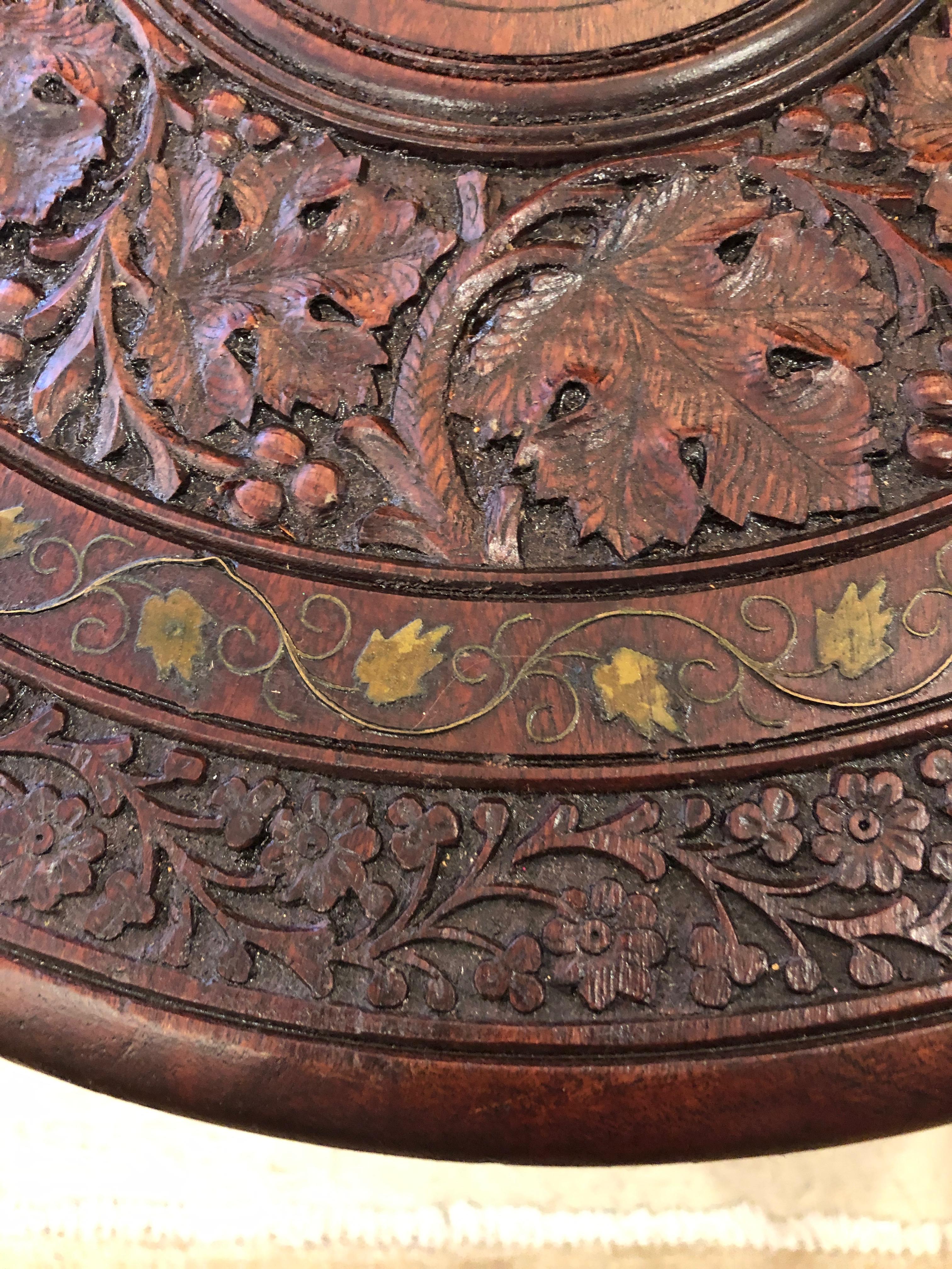 Beautiful Medium Sized Round Moorish Anglo-Indian End Table In Good Condition In Hopewell, NJ