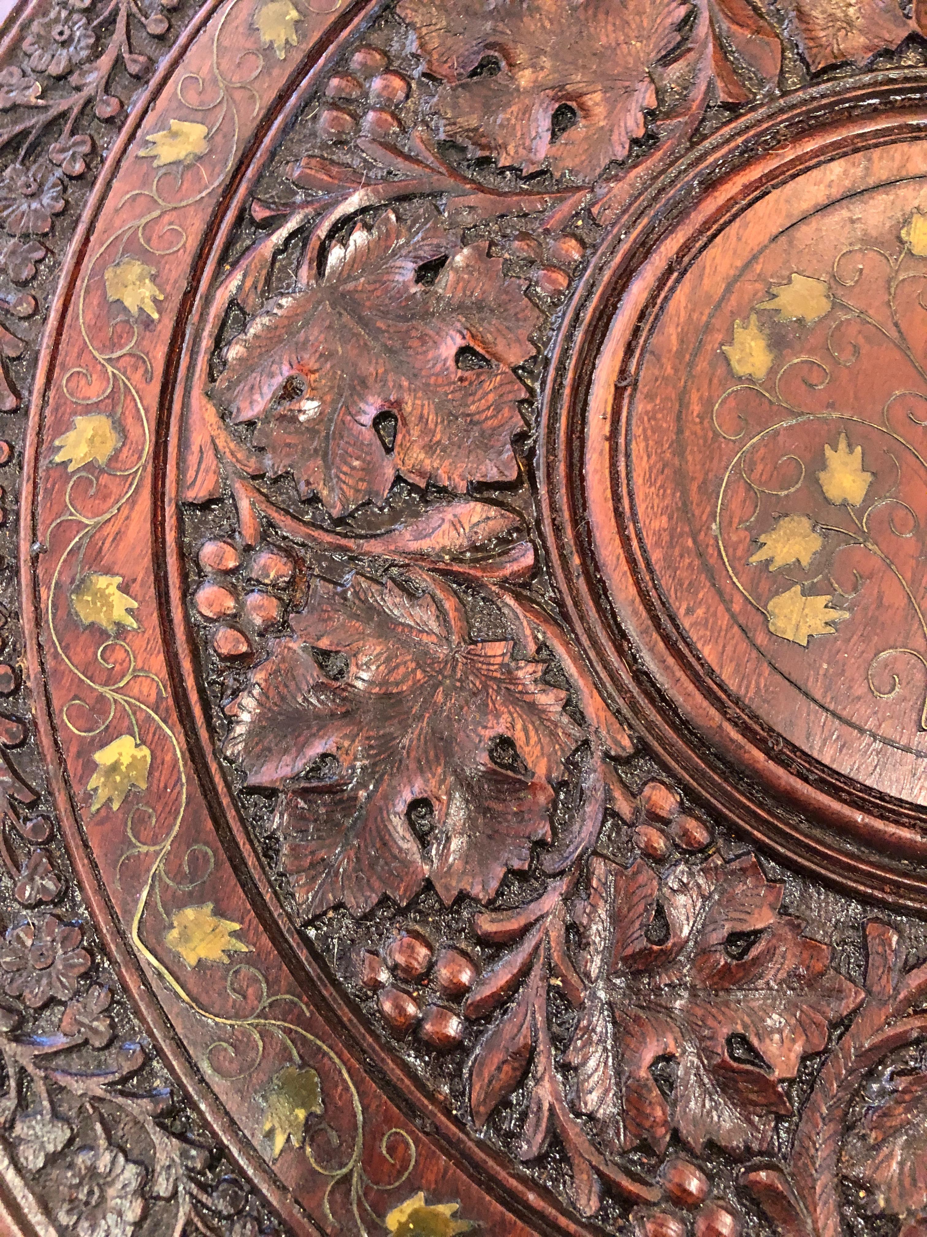 Mid-20th Century Beautiful Medium Sized Round Moorish Anglo-Indian End Table