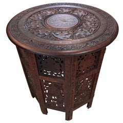 Beautiful Medium Sized Round Moorish Anglo-Indian End Table