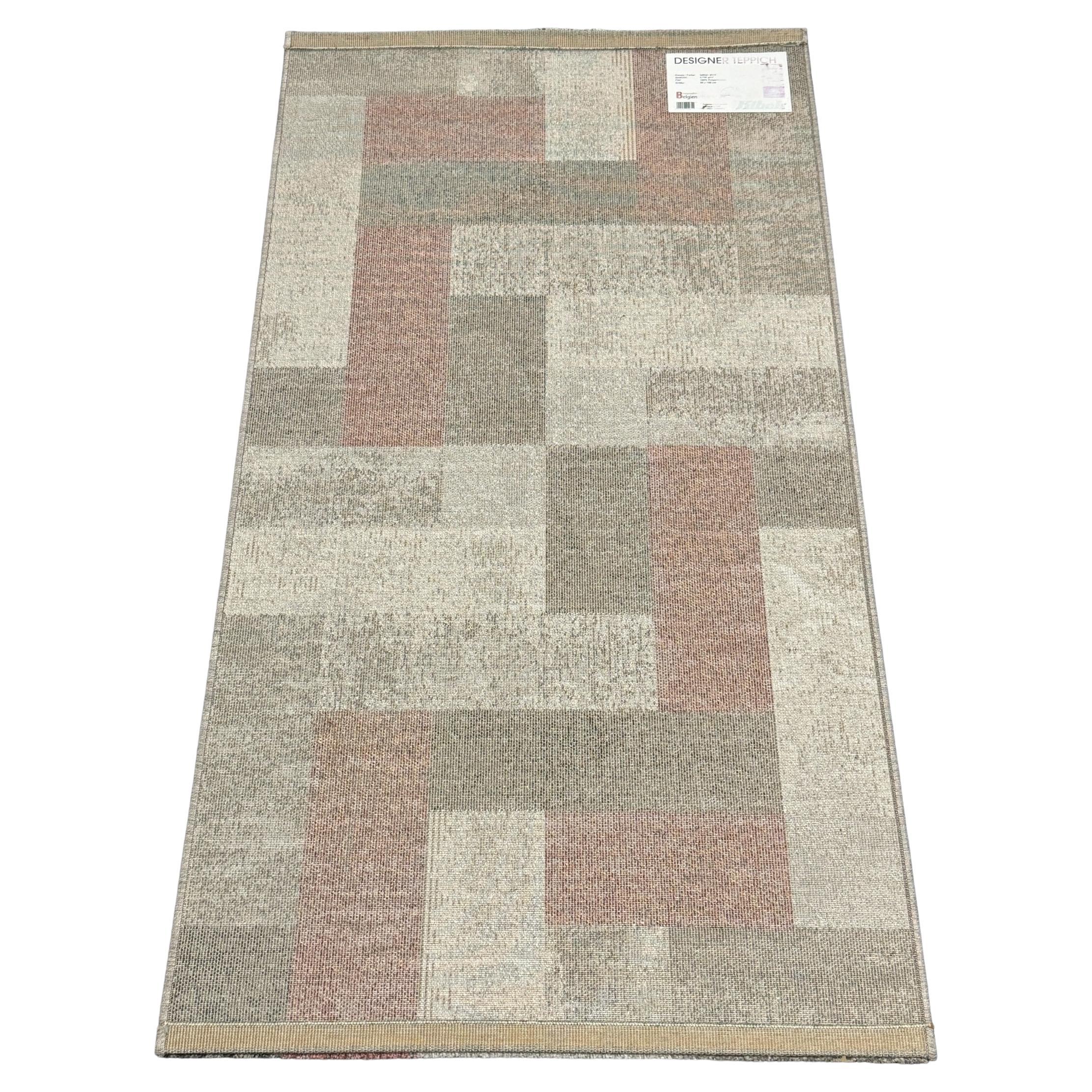Beautiful medium Vintage Grey and Pink Modern Rya Rug Belgium, 1980s For Sale 5