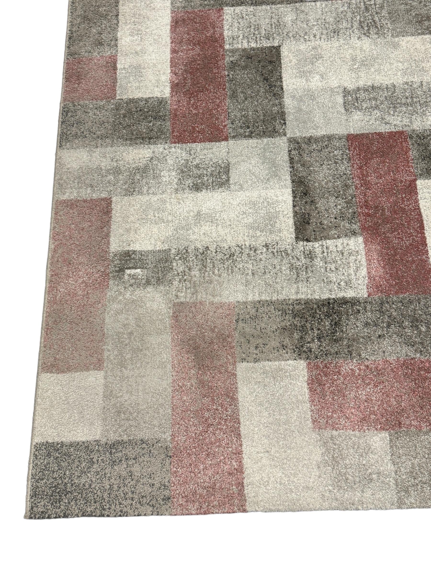 Beautiful medium Vintage Grey and Pink Modern Rya Rug Belgium, 1980s For Sale 3