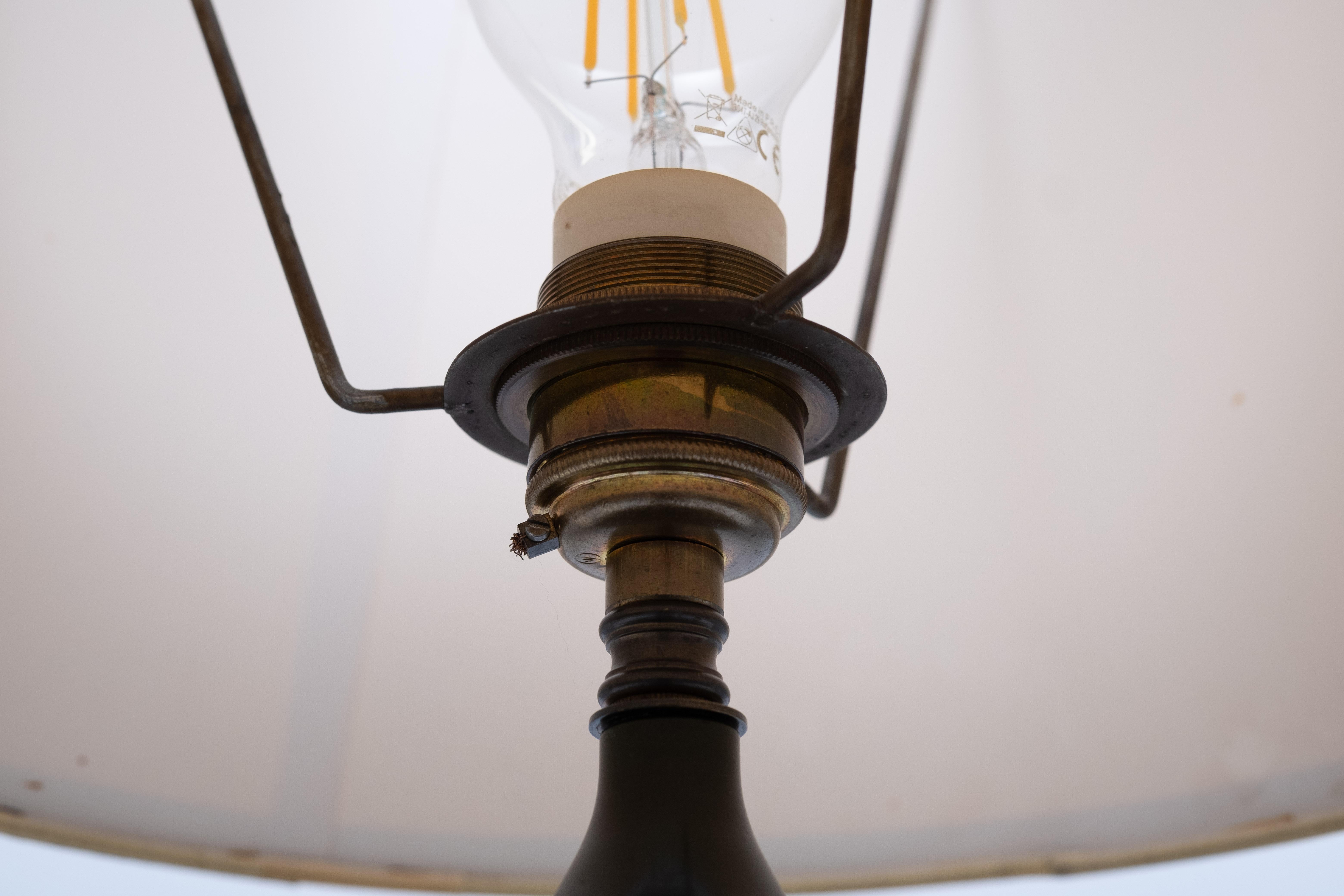 Magnifique  Lampe de table TÔLE en métal peint en vert 1960 France en vente 5