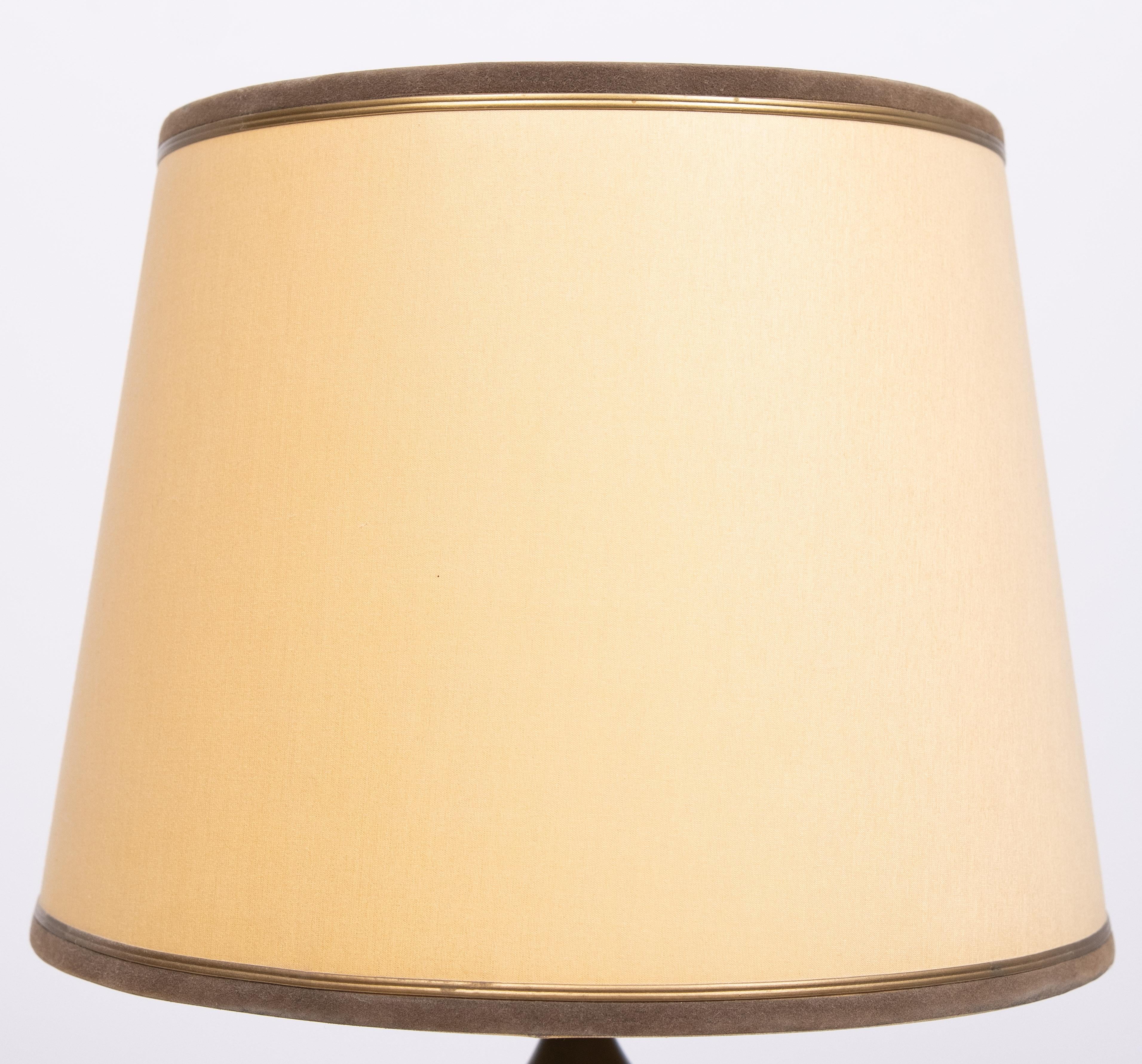 Milieu du XXe siècle Magnifique  Lampe de table TÔLE en métal peint en vert 1960 France en vente