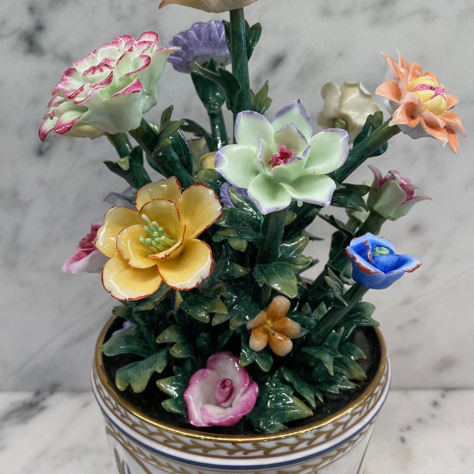 Beautiful Meticulously Detailed French Sevres Porcelain Flower Vase or Cachepot For Sale 9