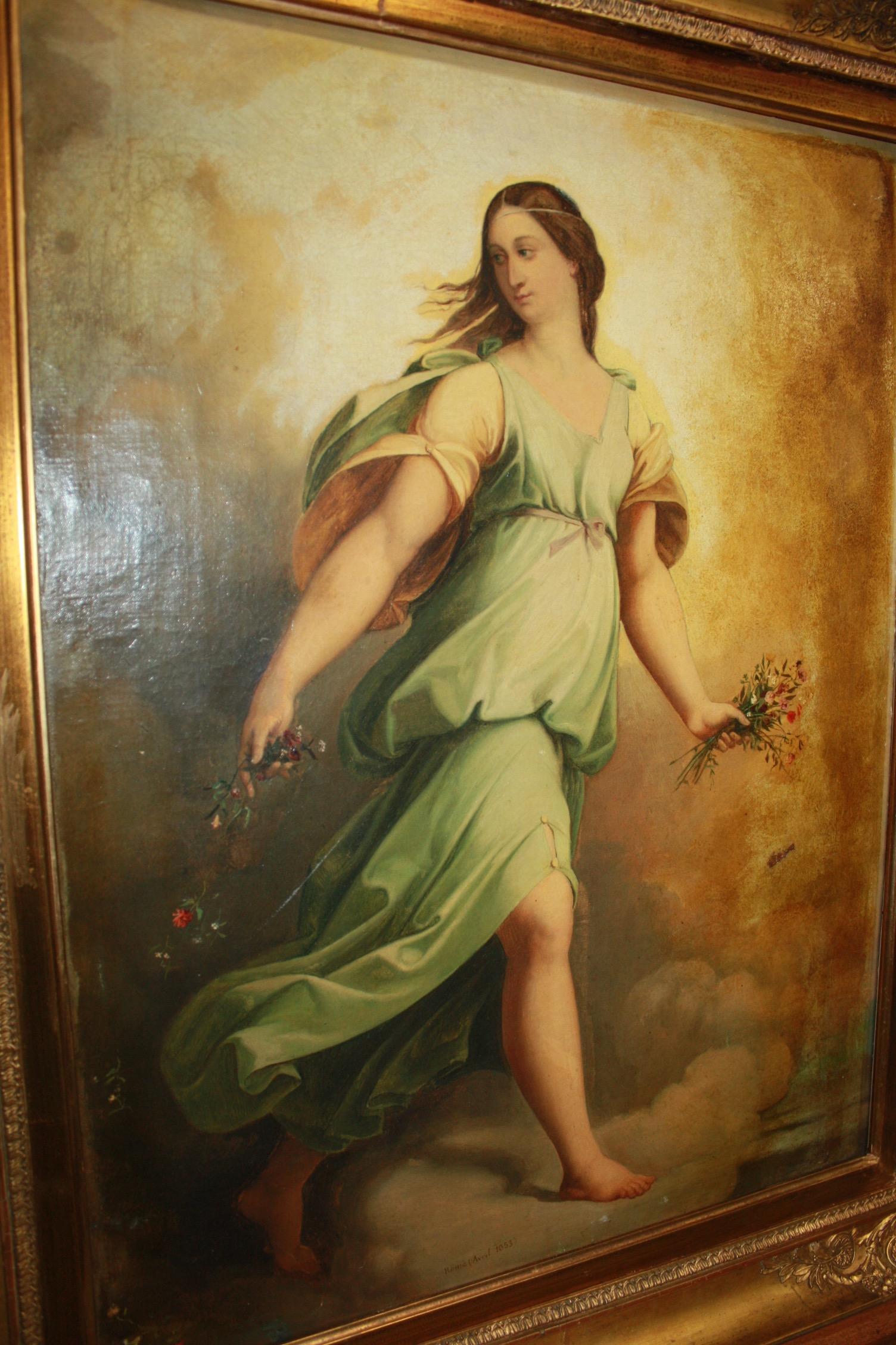 Magnifique peinture à l'huile italienne du milieu du 19e siècle.