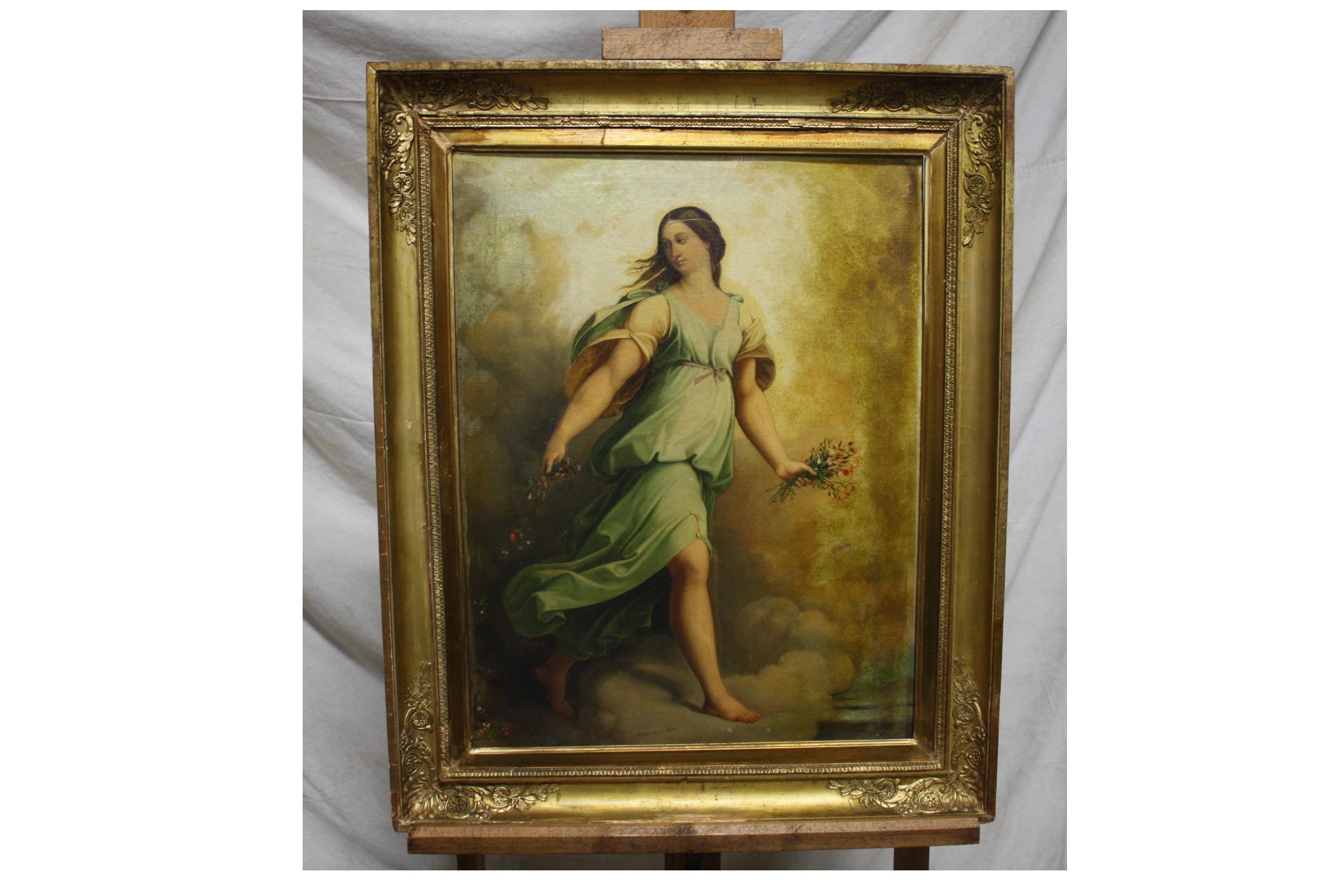Beautiful Mid-19th Century Italian Oil Painting In Good Condition For Sale In Stockbridge, GA