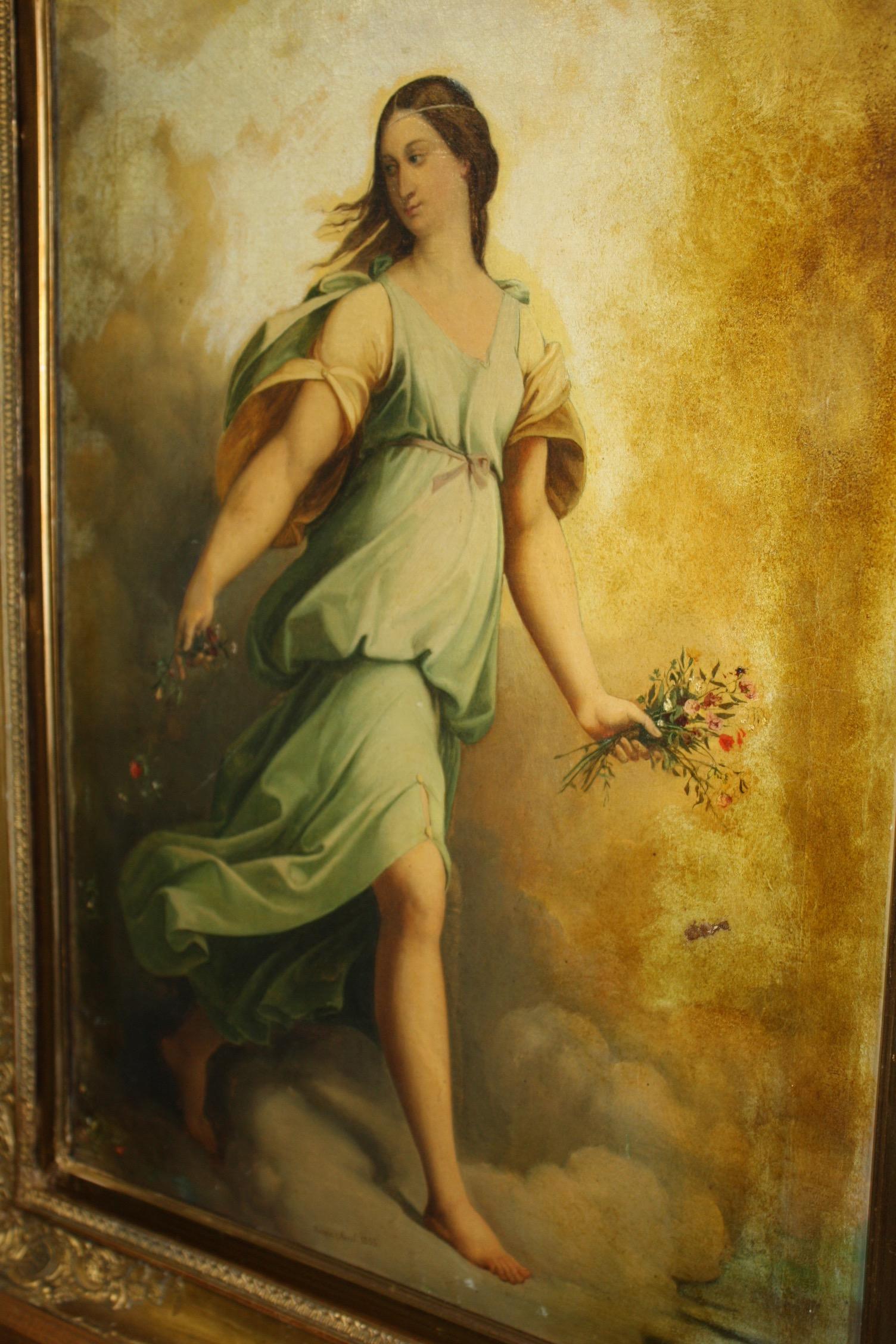 Beautiful Mid-19th Century Italian Oil Painting For Sale 1