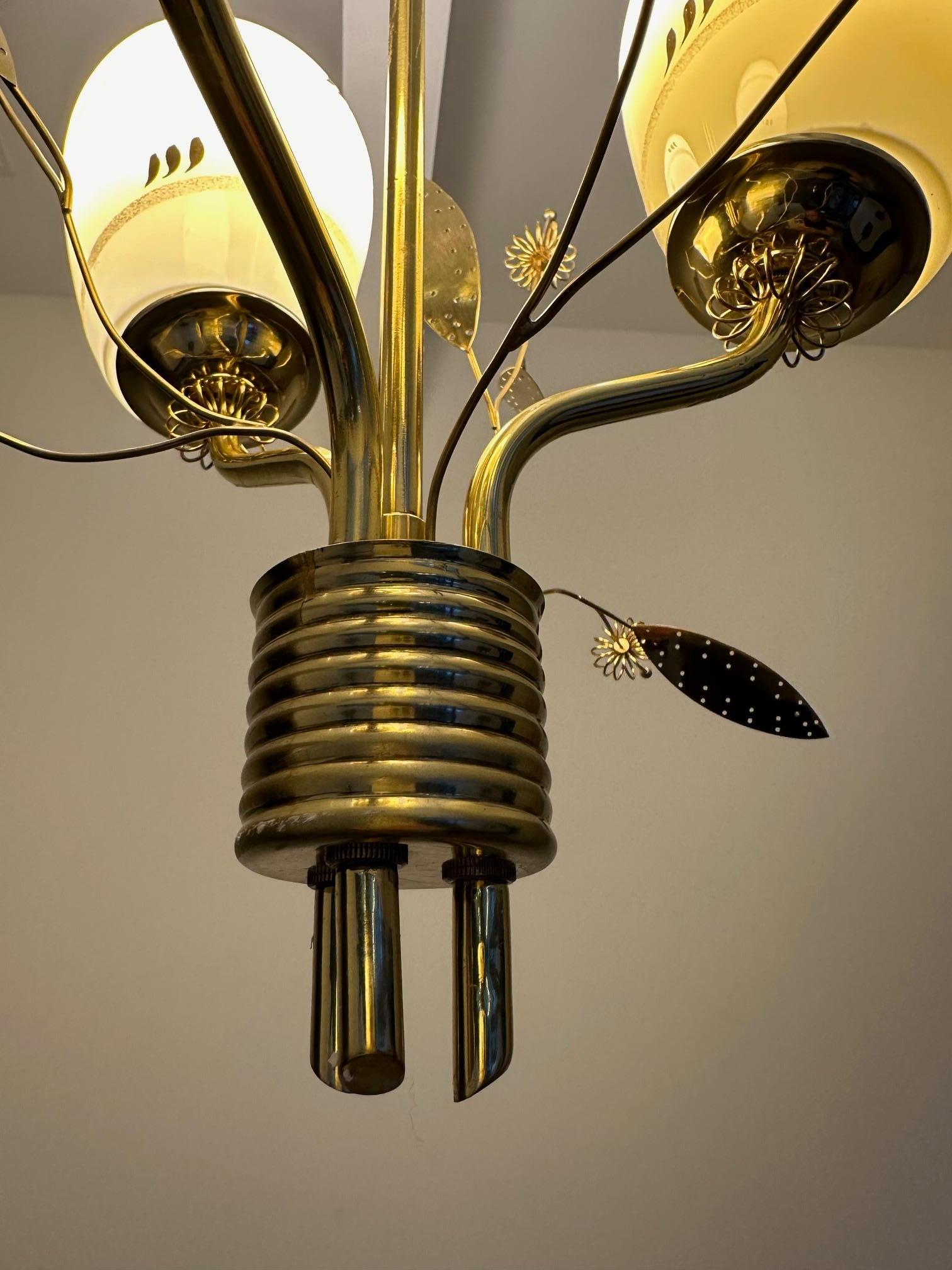 Beautiful Mid-20th Century Brass Pendant by Itsu, Finland For Sale 1