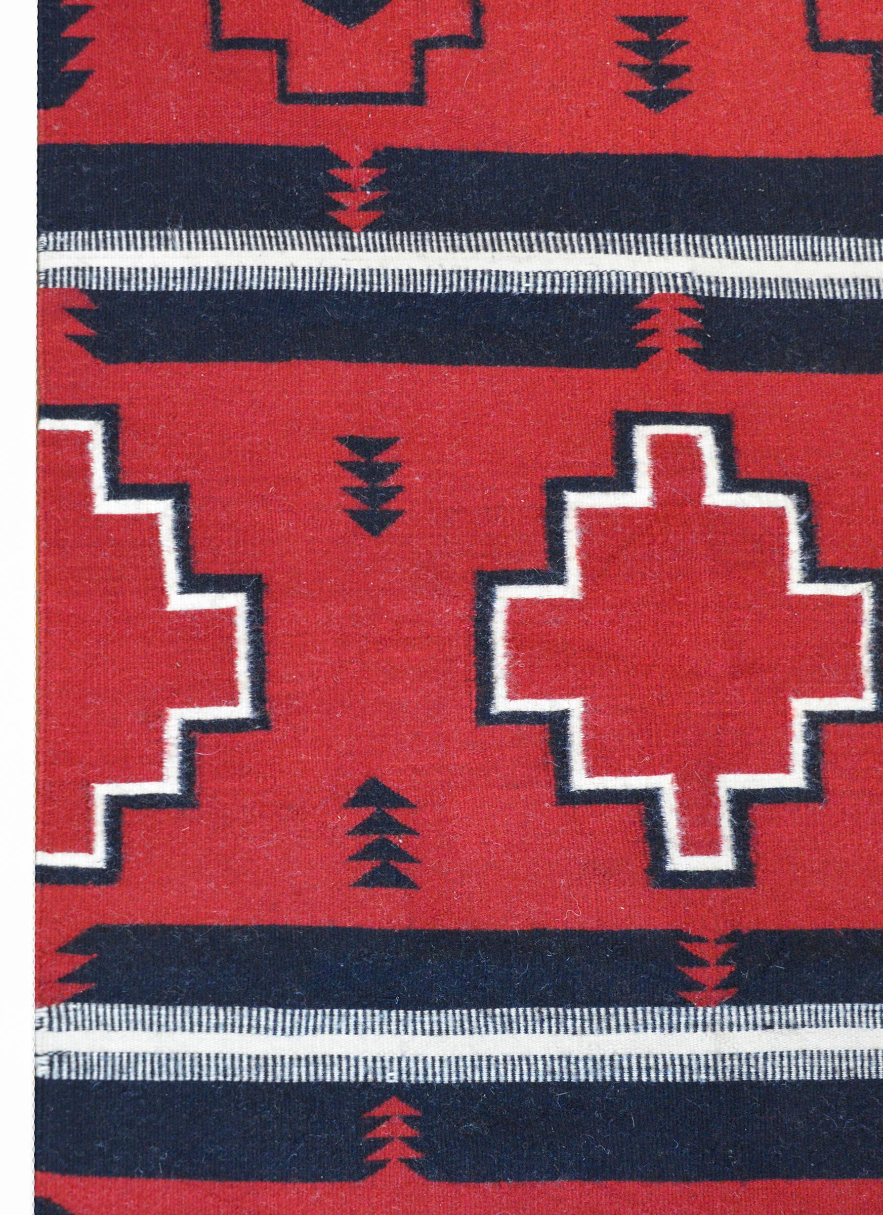 Vegetable Dyed Beautiful Mid-20th Century Navajo Rug