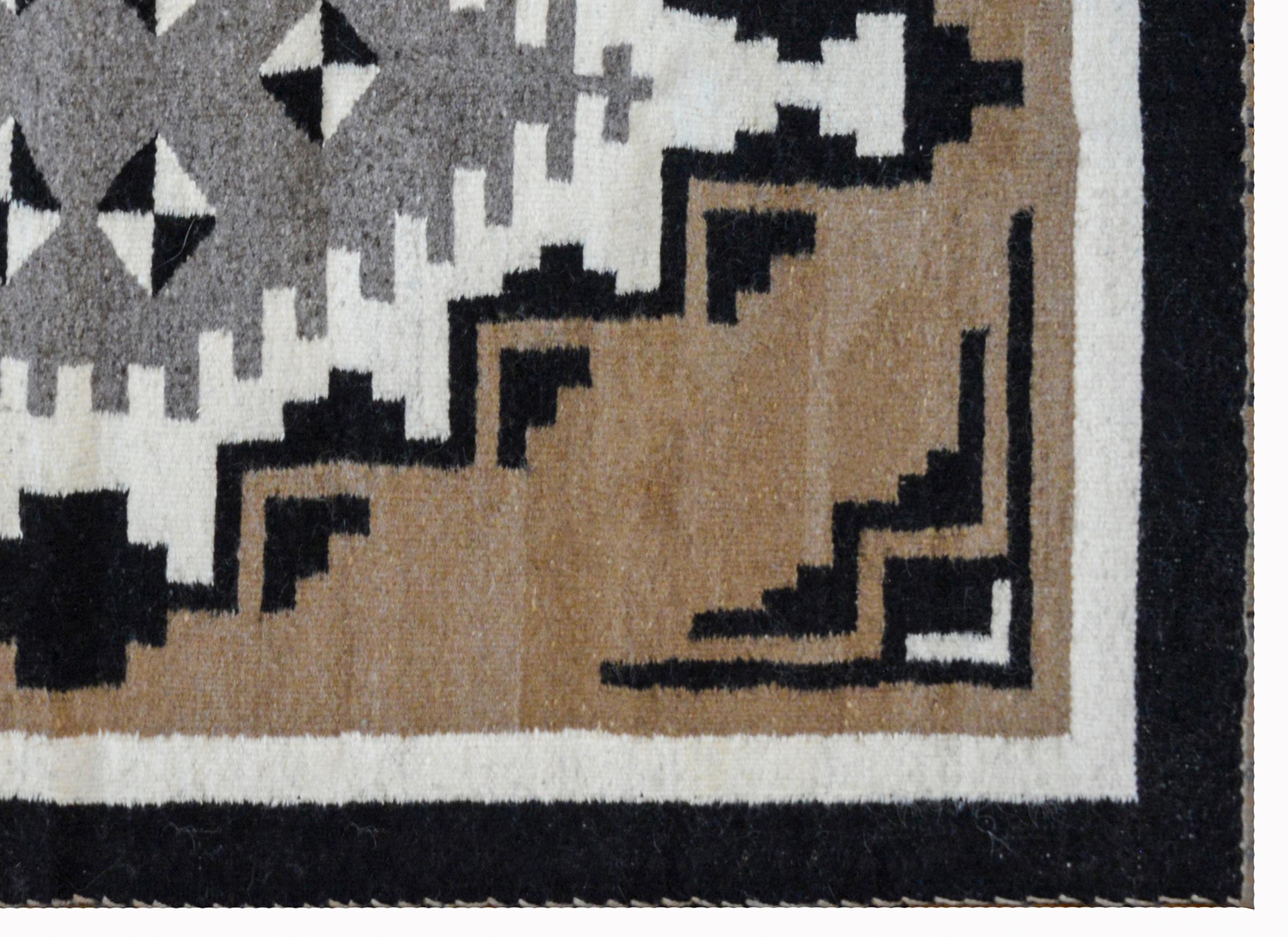 Schöner Navajo-Teppich aus der Mitte des 20 (Wolle)