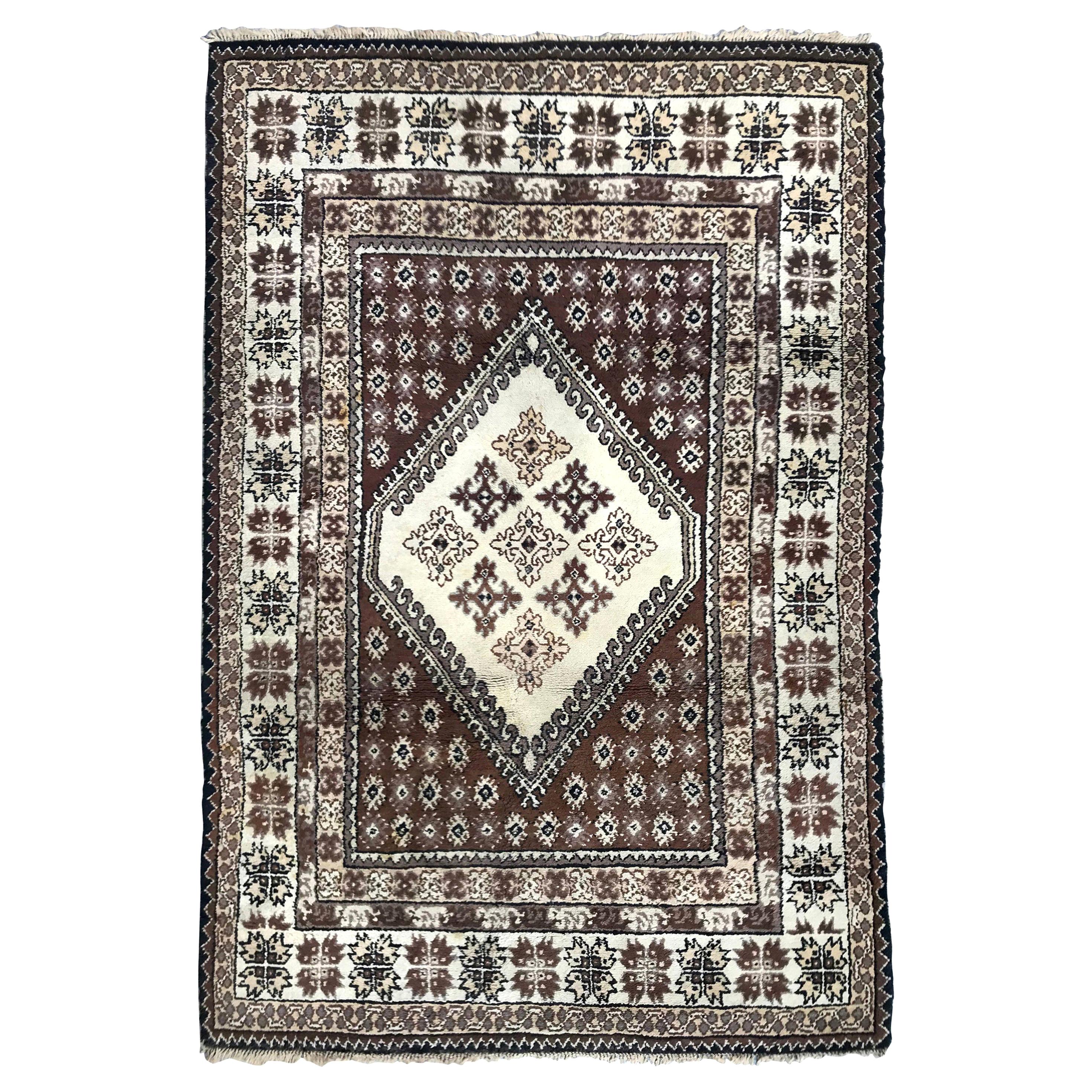 Magnifique tapis marocain tribal du milieu du 20e siècle en vente