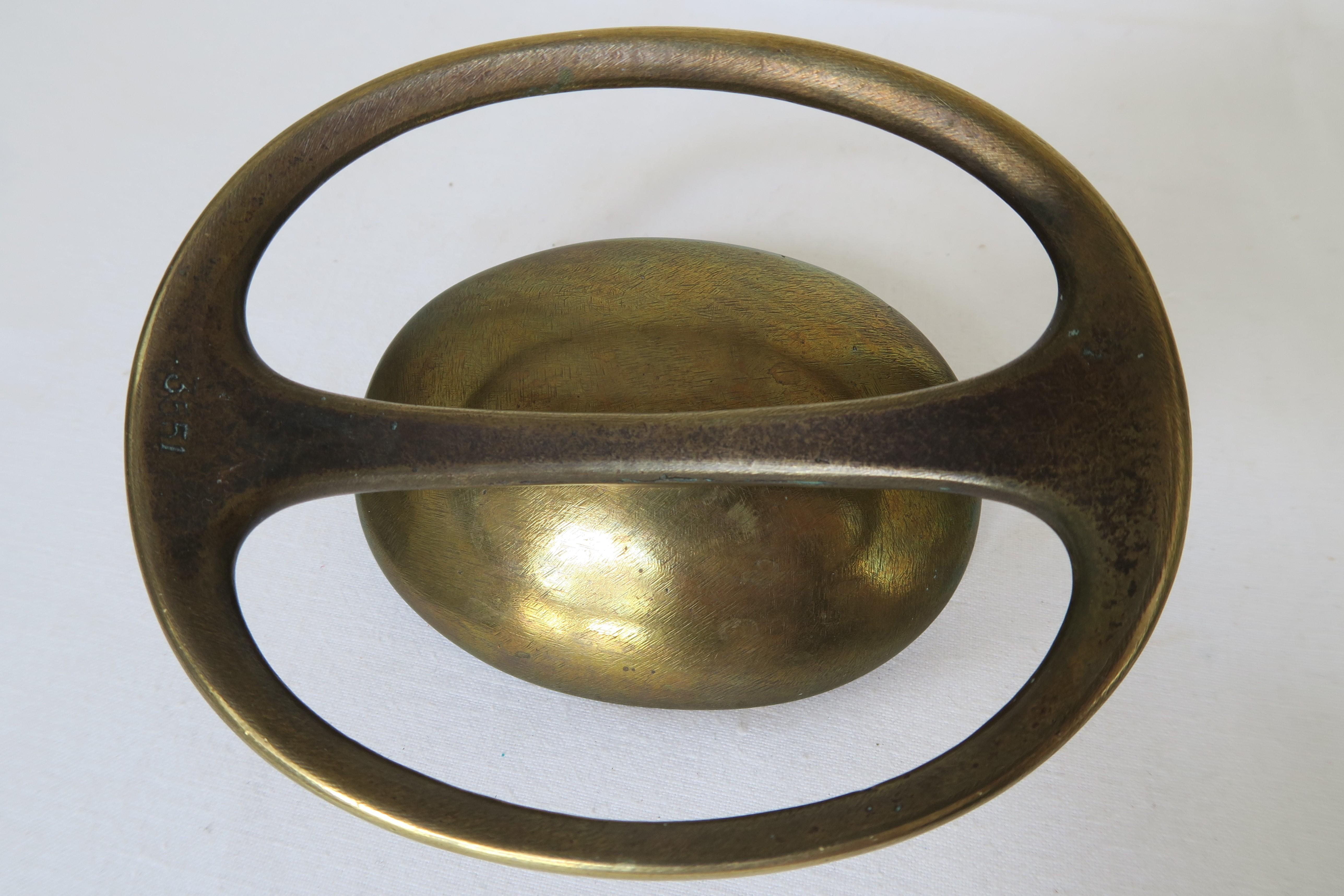 Austrian Beautiful Midcentury Brass Candle Holder by Carl Auböck