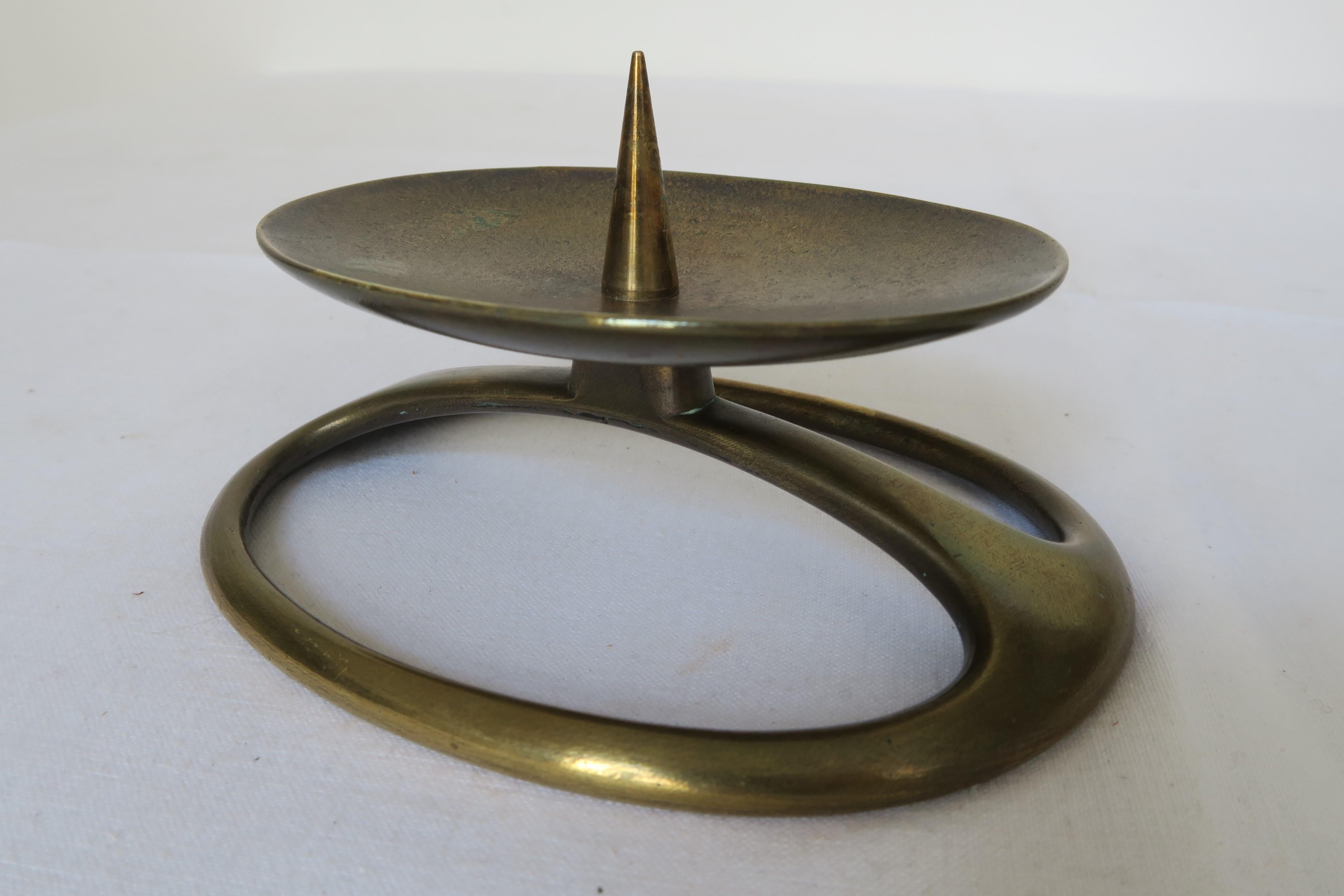 20th Century Beautiful Midcentury Brass Candle Holder by Carl Auböck