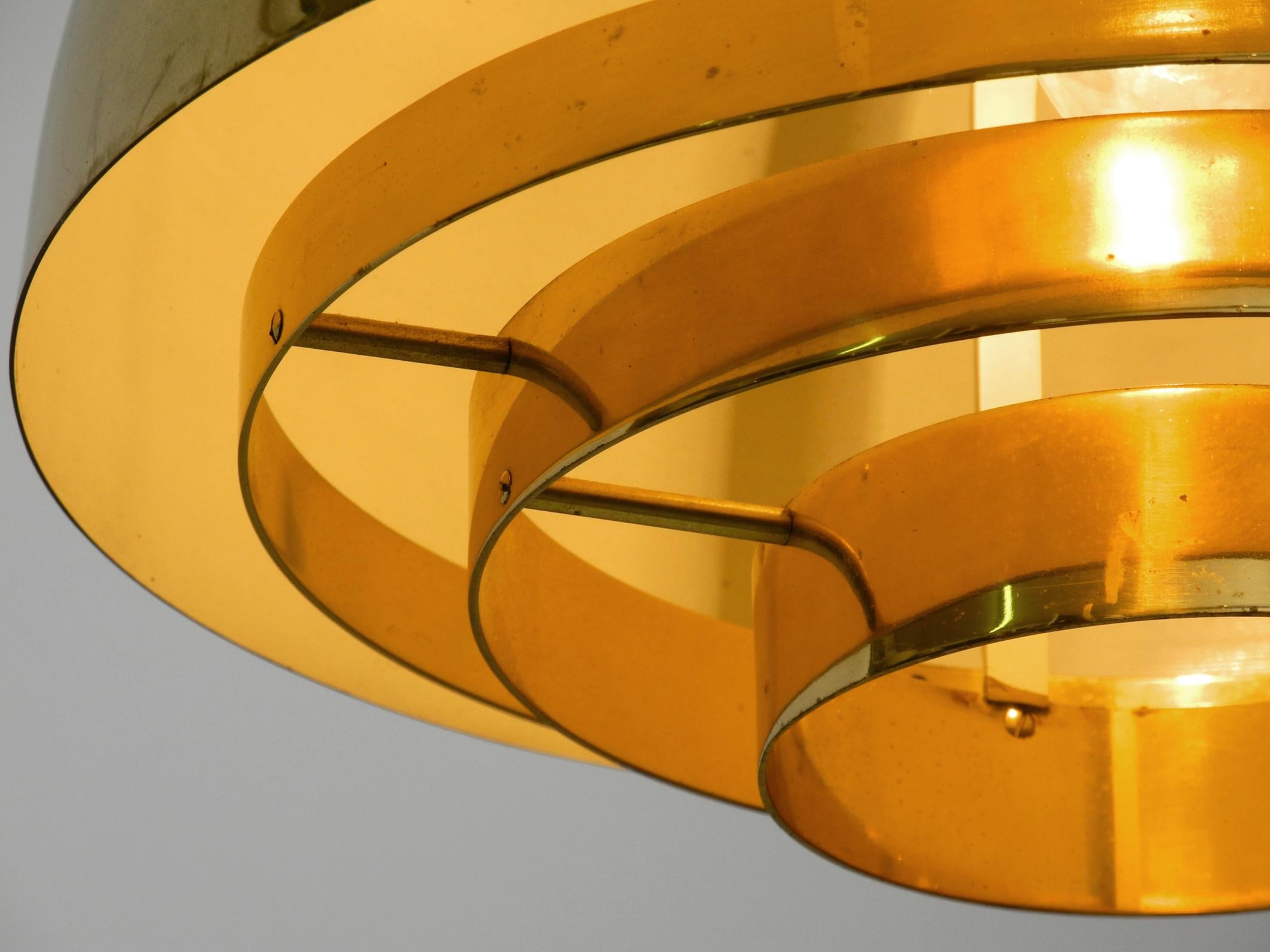 Beautiful Mid Century Brass Ceiling Lamp from the Vereinigte Werkstätten For Sale 8
