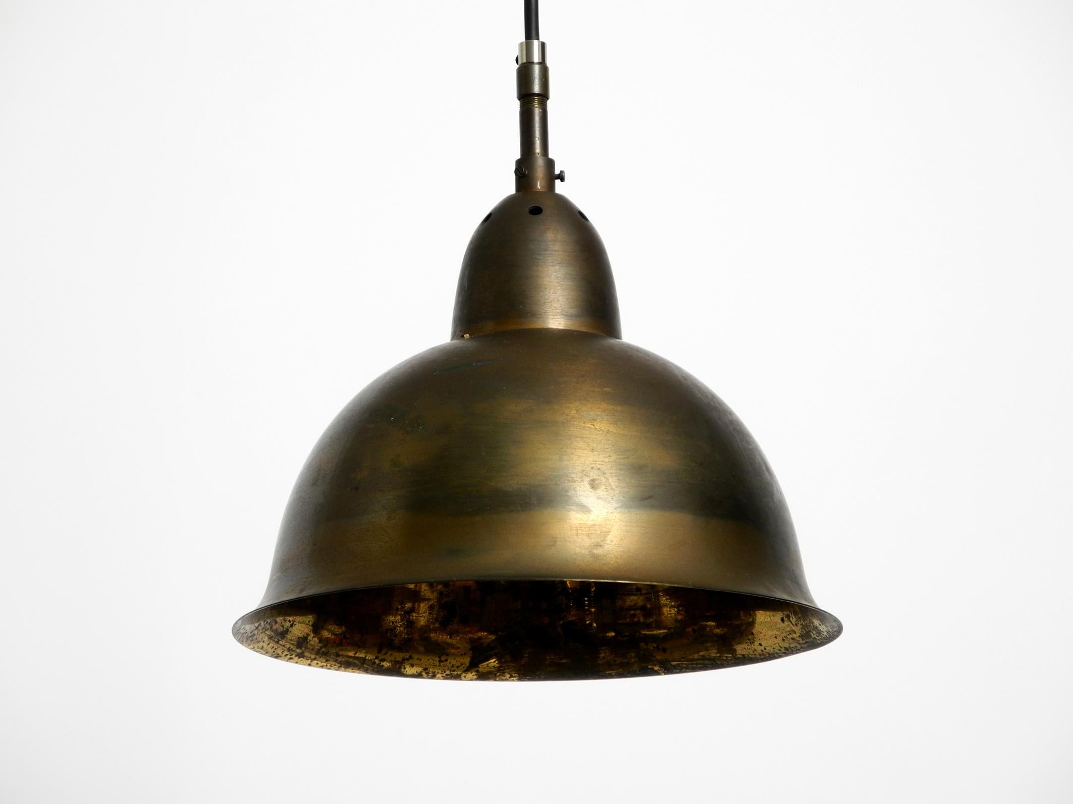 Mid-Century Modern Beautiful Mid Century Brass Church Pendant Lamp with a Great Patina For Sale