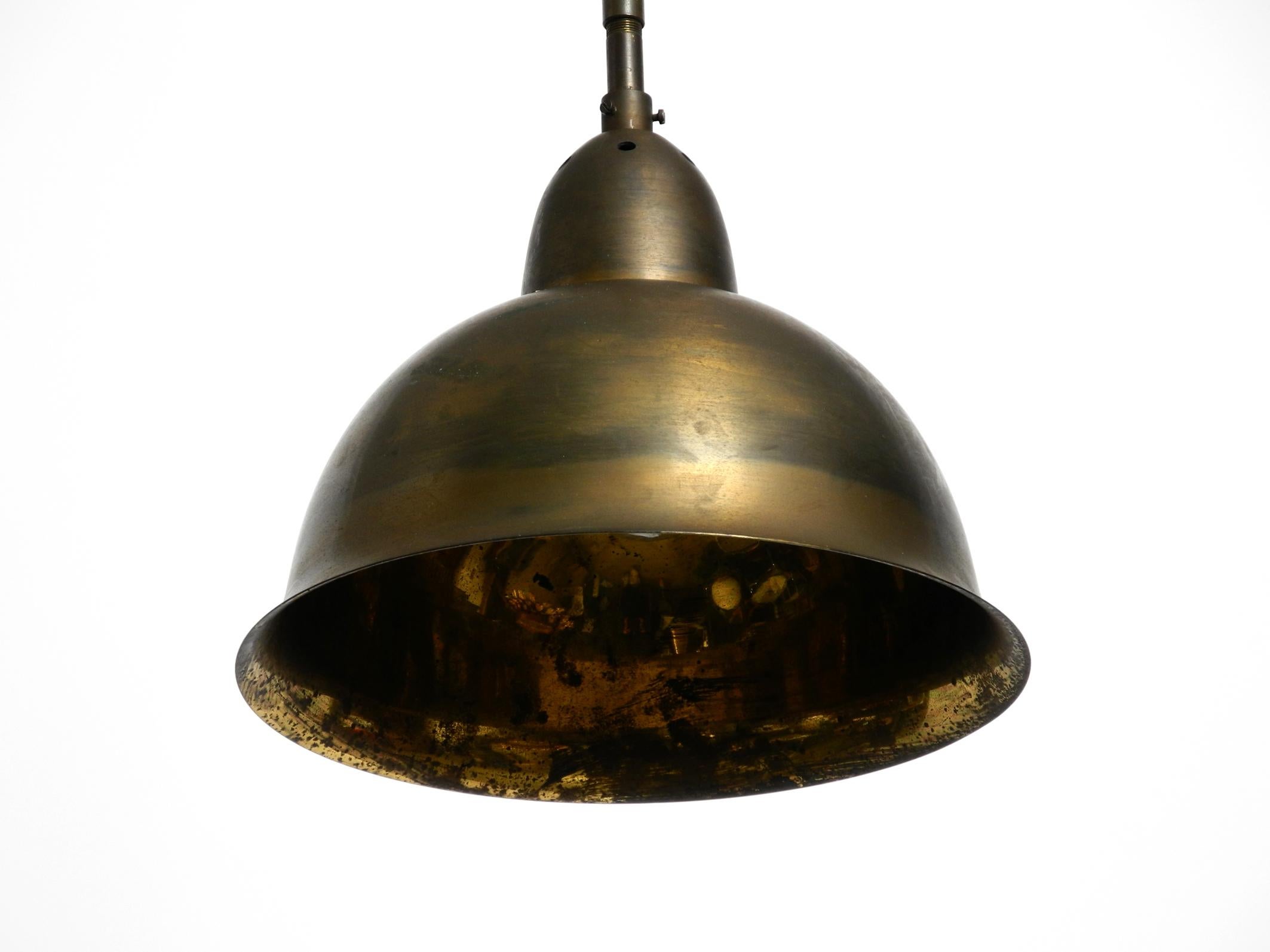 German Beautiful Mid Century Brass Church Pendant Lamp with a Great Patina For Sale