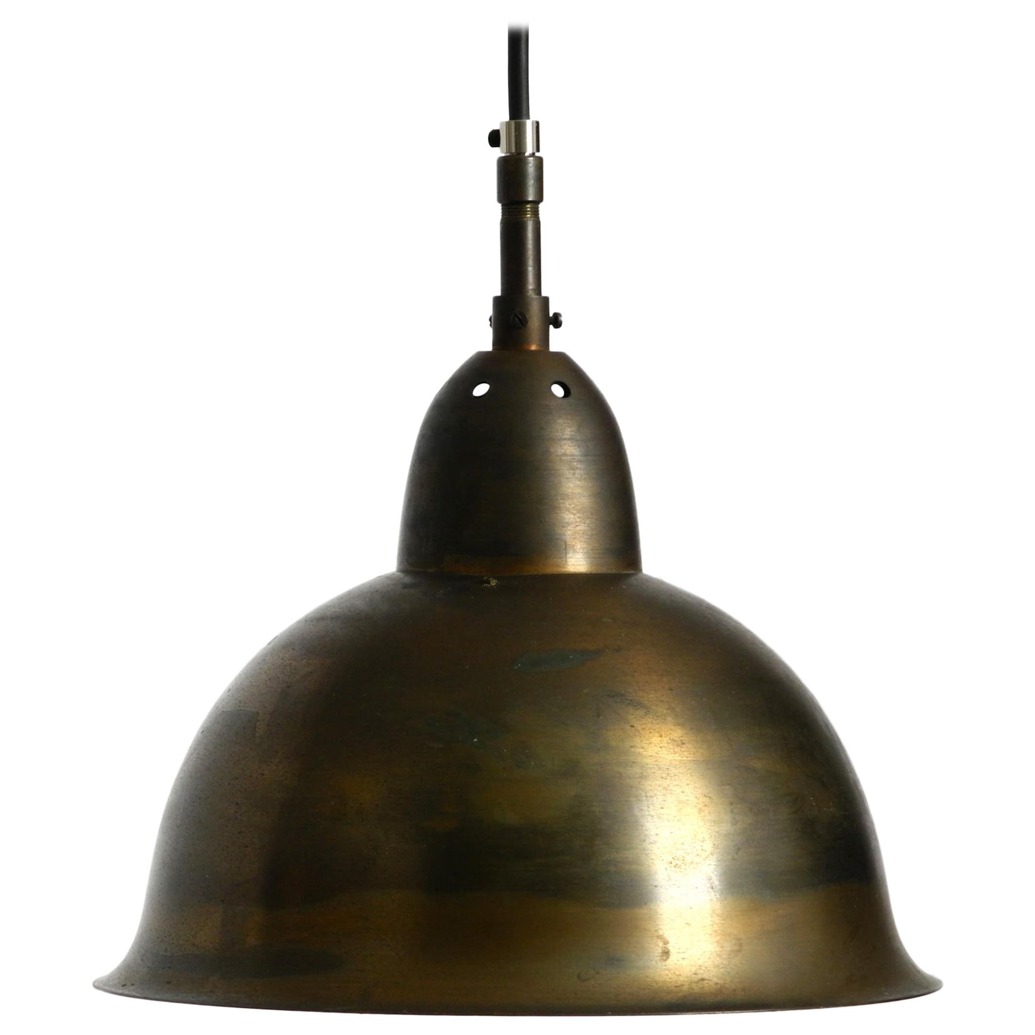 Beautiful Mid Century Brass Church Pendant Lamp with a Great Patina For Sale
