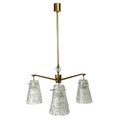Beautiful Mid Century ceiling lamp with three glass shades by Rupert Nikoll 
