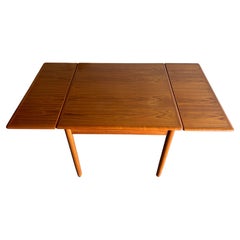 Retro Beautiful Mid century Danish Modern teak small square extension dining table