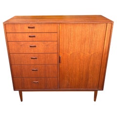 Beautiful Mid-century Danish Teak Dresser Chest of Drawers Tall Boy