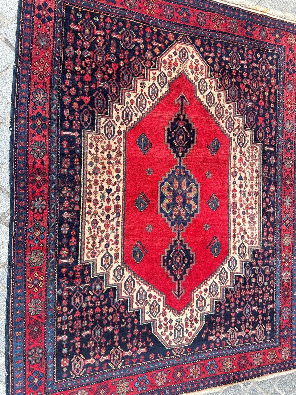Beautiful mid century Fine Bijar Rug For Sale 5