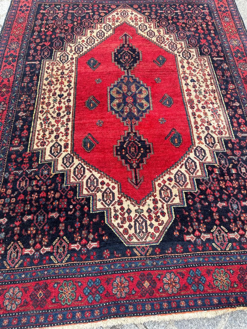 Beautiful mid century Fine Bijar Rug For Sale 6