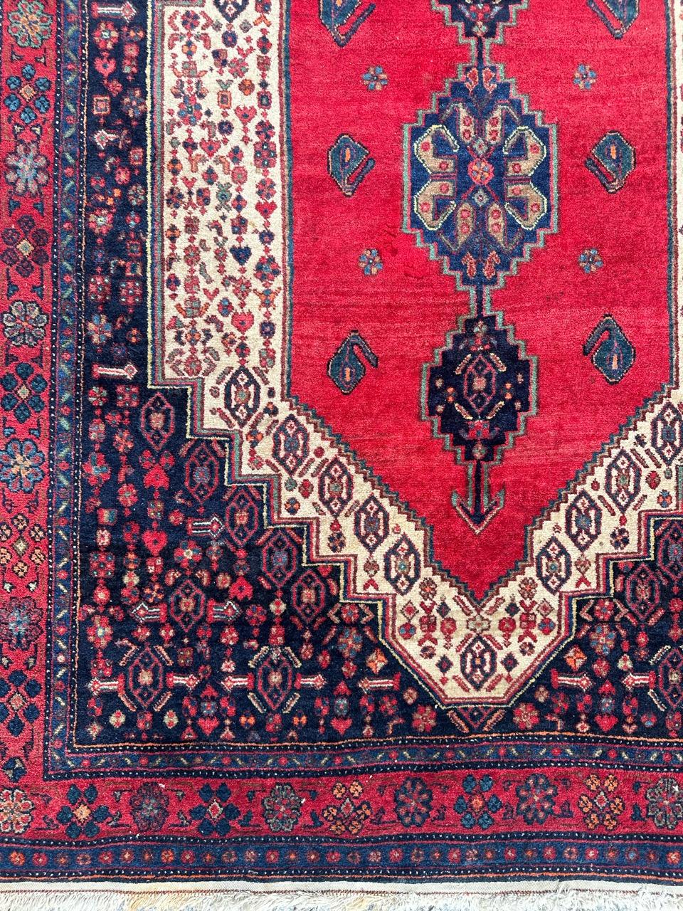 Malayer Beautiful mid century Fine Bijar Rug For Sale