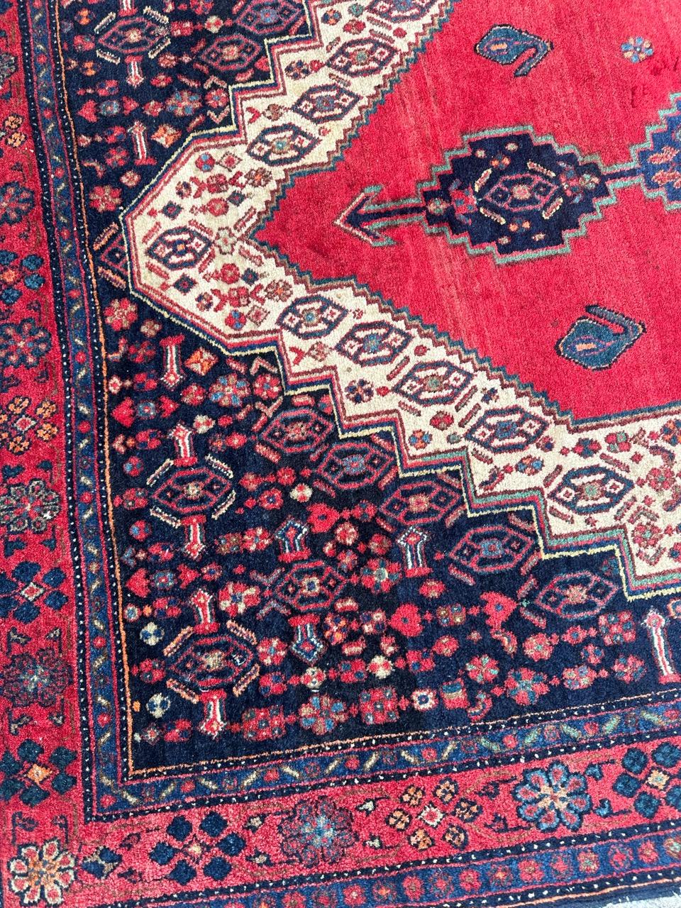 Asian Beautiful mid century Fine Bijar Rug For Sale