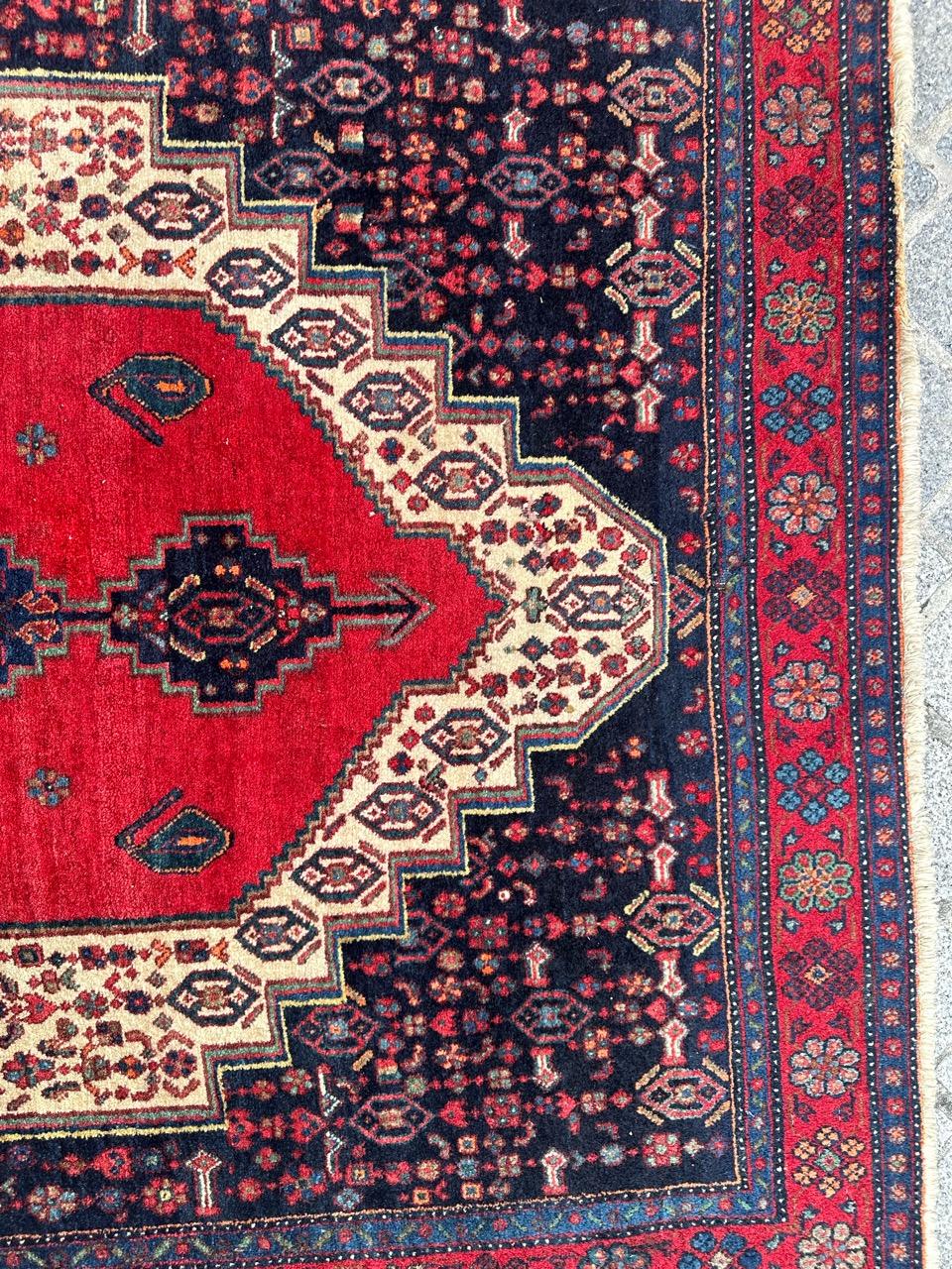 Beautiful mid century Fine Bijar Rug In Good Condition For Sale In Saint Ouen, FR