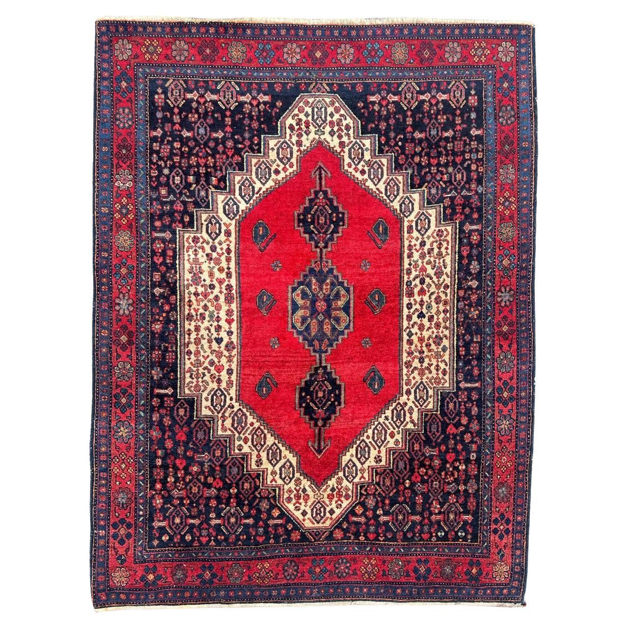 Beautiful mid century Fine Bijar Rug For Sale
