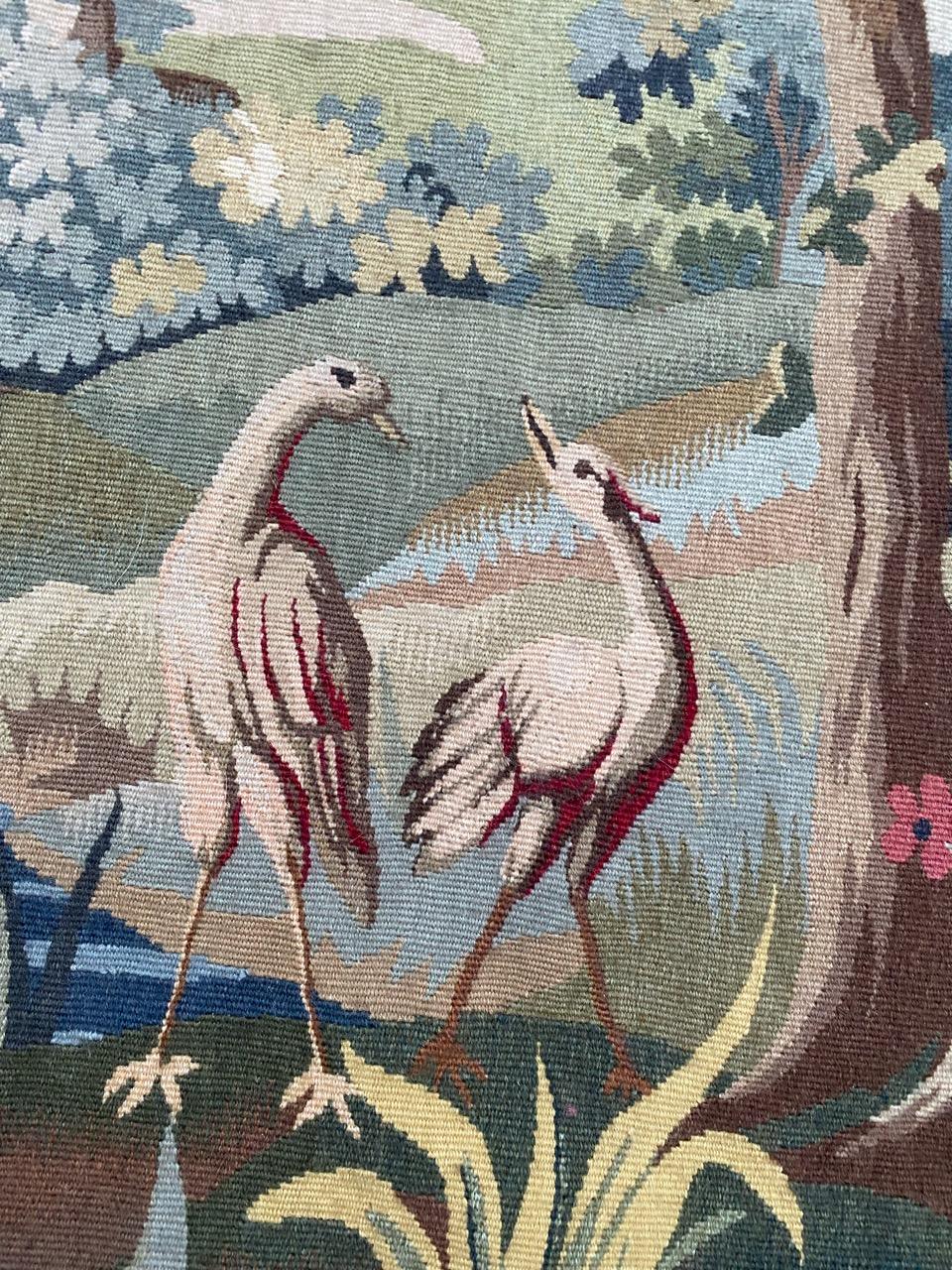 Bobyrug’s Beautiful Mid Century French Aubusson Tapestry For Sale 1