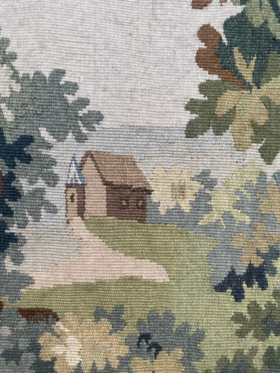 Bobyrug’s Beautiful Mid Century French Aubusson Tapestry For Sale 2