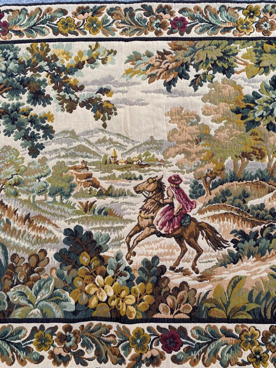Bobyrug's Beautiful Mid Century French Jaquar Tapestry im Angebot 2