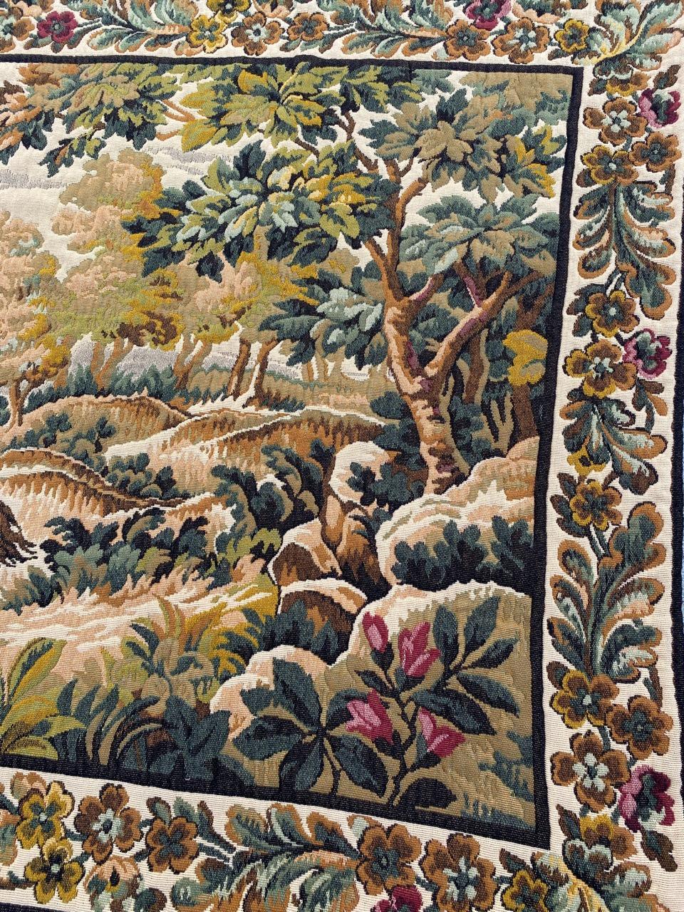 Bobyrug's Beautiful Mid Century French Jaquar Tapestry im Angebot 4