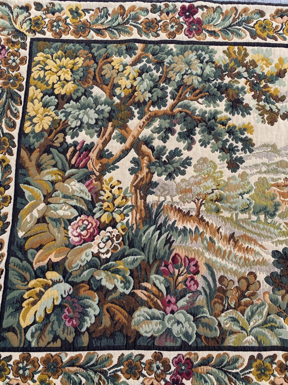 Bobyrug's Beautiful Mid Century French Jaquar Tapestry (Französisch) im Angebot