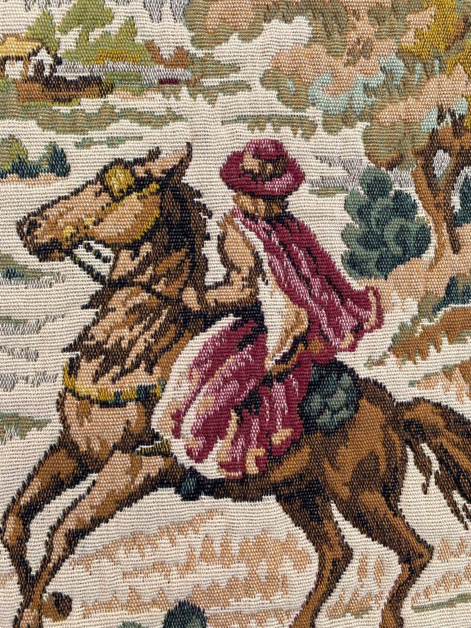 Bobyrug's Beautiful Mid Century French Jaquar Tapestry (Maschinell gefertigt) im Angebot