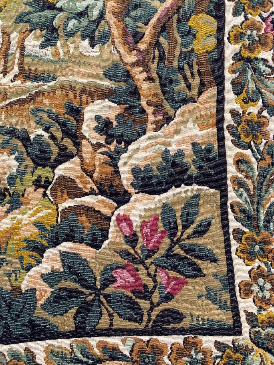 Bobyrug's Beautiful Mid Century French Jaquar Tapestry (20. Jahrhundert) im Angebot