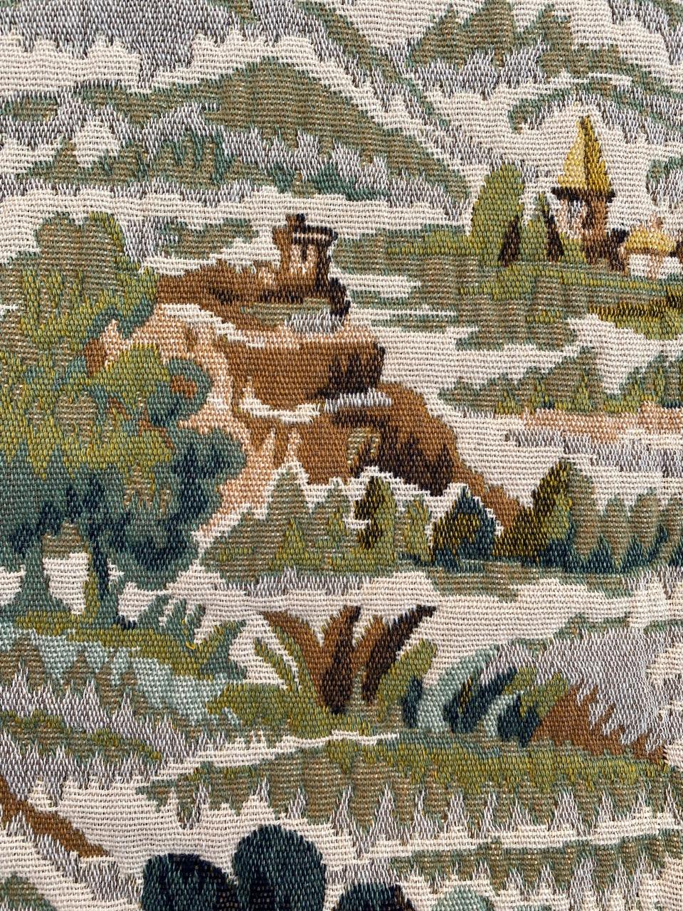 Bobyrug's Beautiful Mid Century French Jaquar Tapestry (Wolle) im Angebot