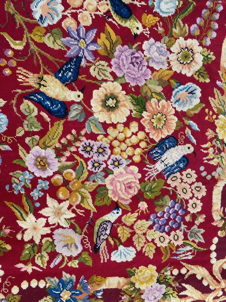 Beautiful Mid Century French Needlepoint Tapestry For Sale at 1stDibs